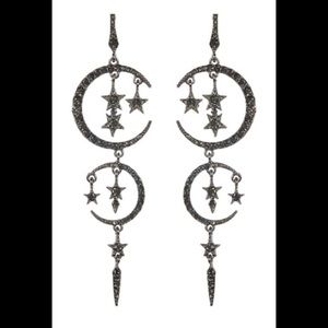 Arm Candy Moon & Stars Crystal Drop Earrings